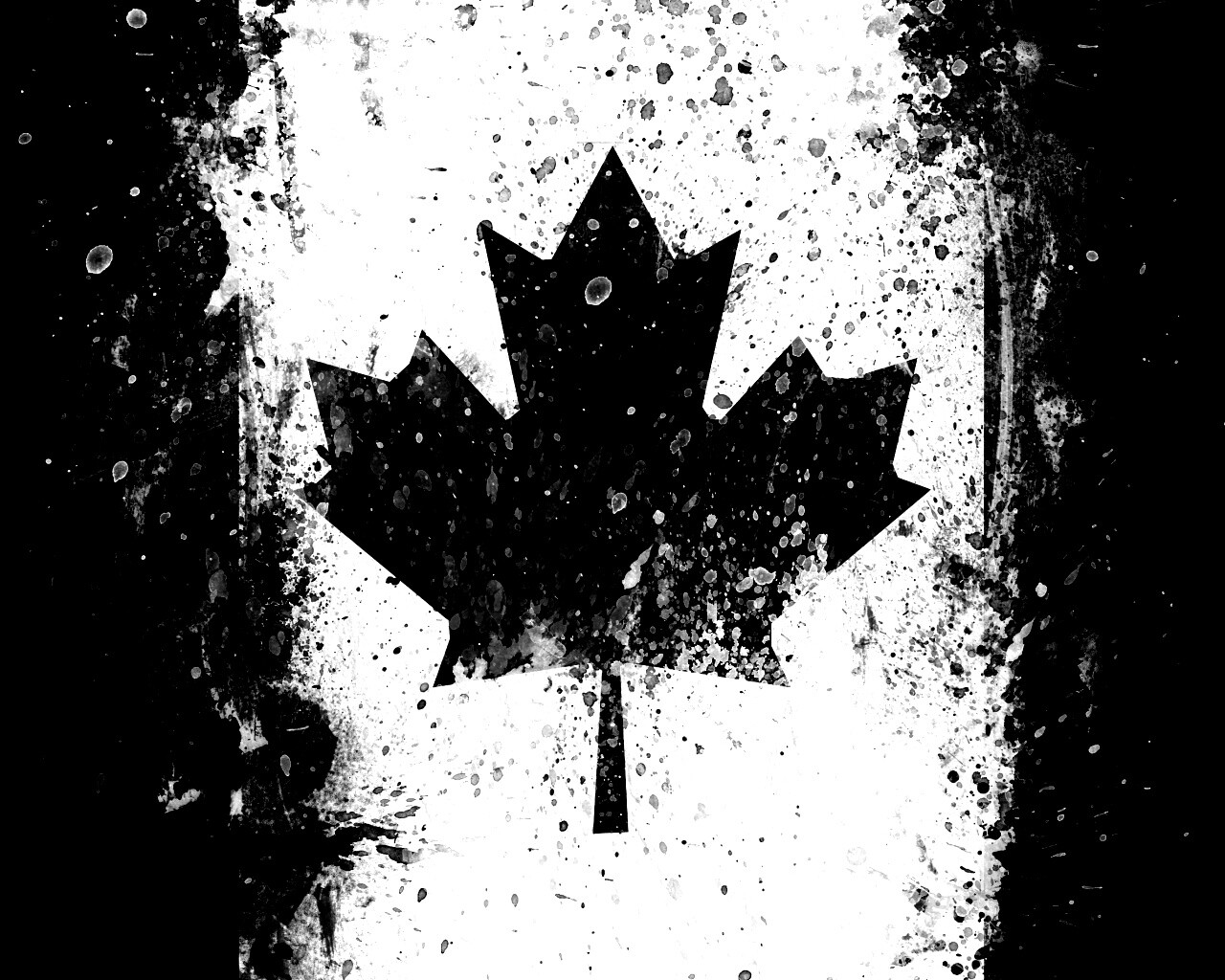 Флаг Канады нарисованный краской обои