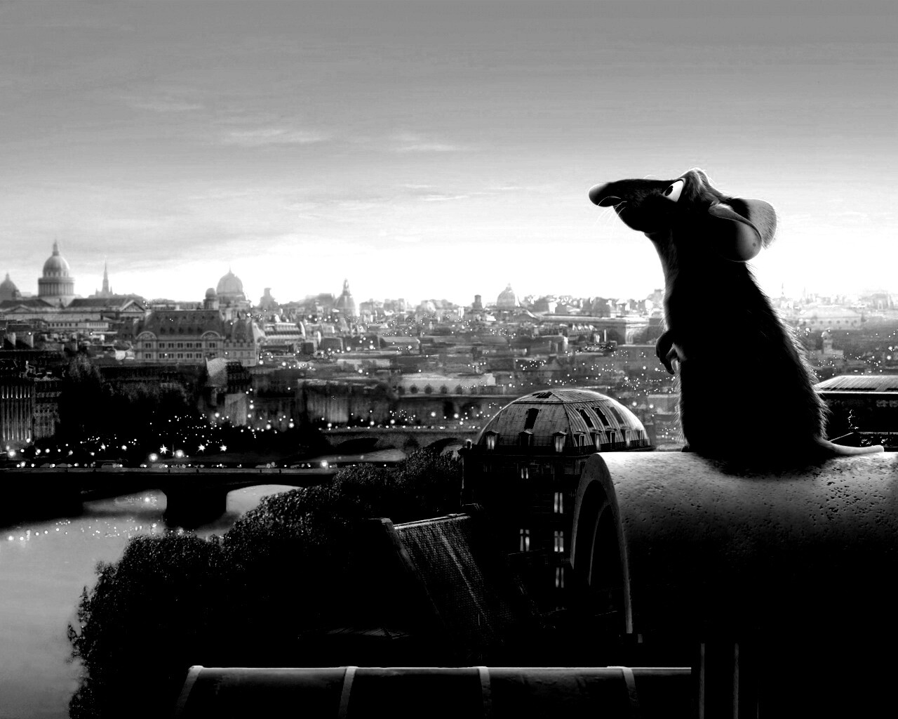 Рататуй на фоне Парижа обои