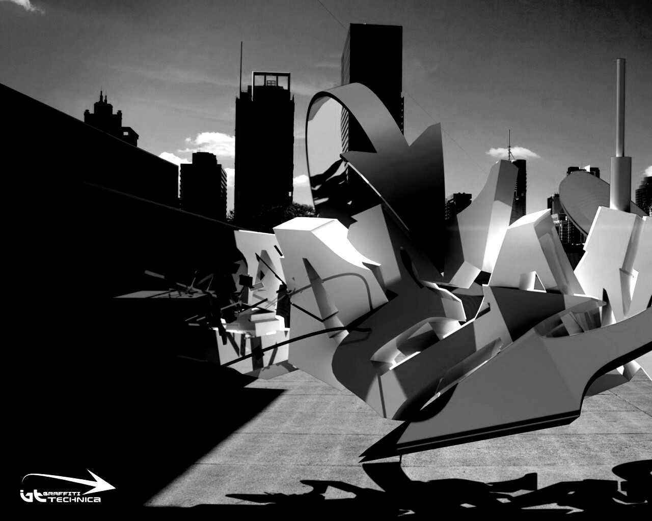 Трехмерное граффити обои