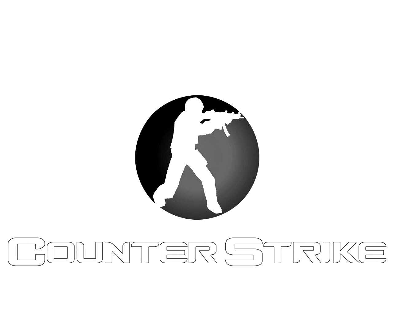 Логотип Counter Strike на белом фоне обои