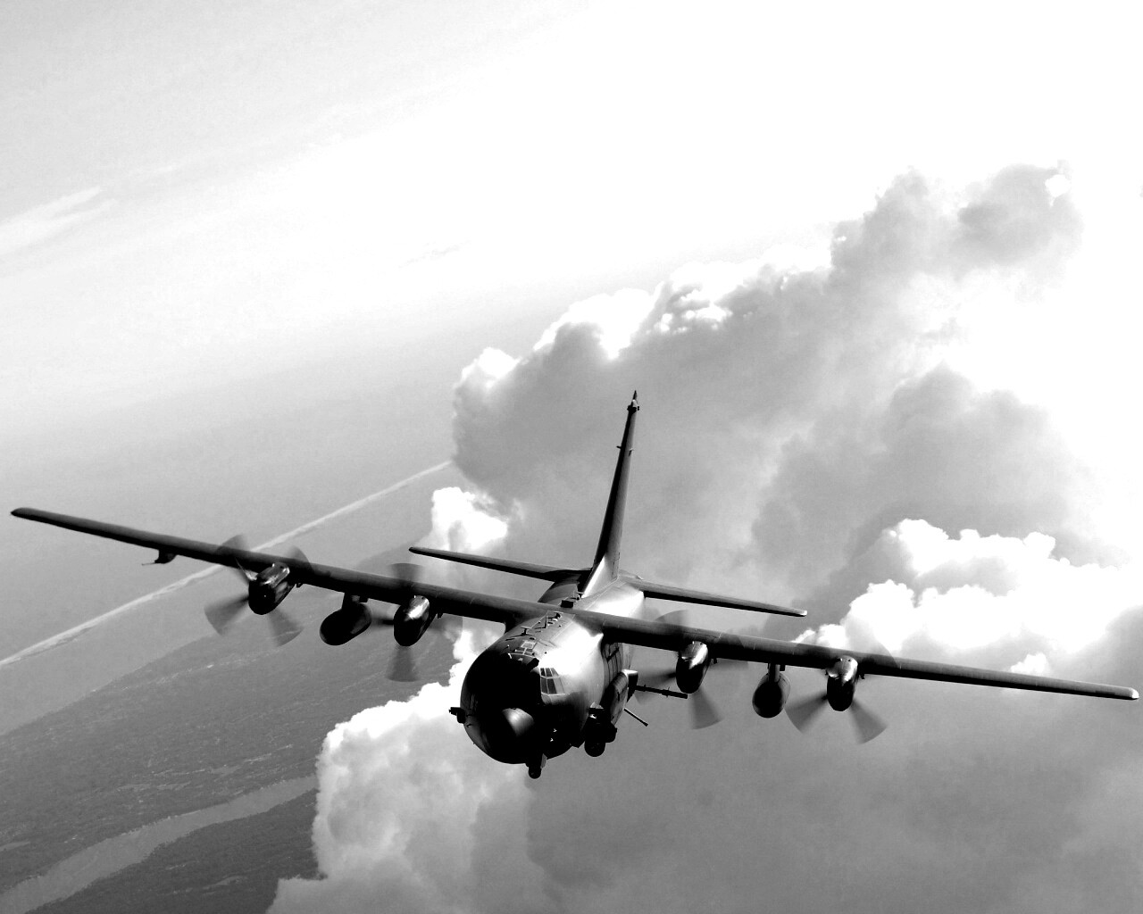 Самолет АС-130 обои