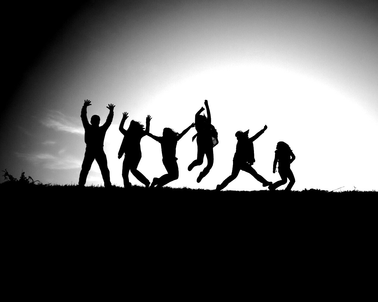 Силуэты людей обои