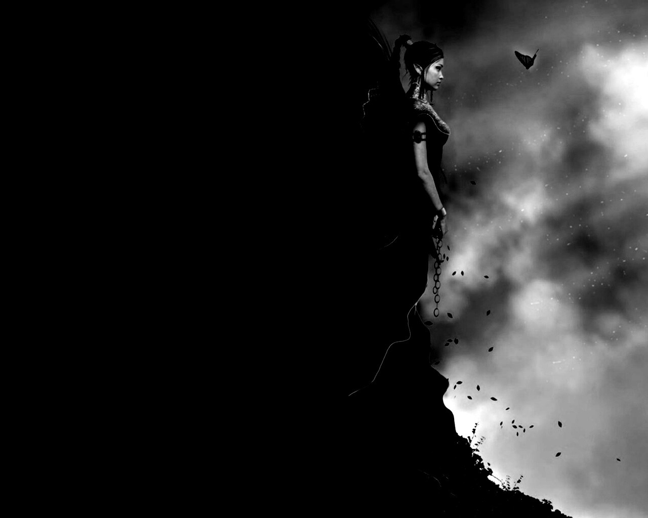 Девушка в тумане обои