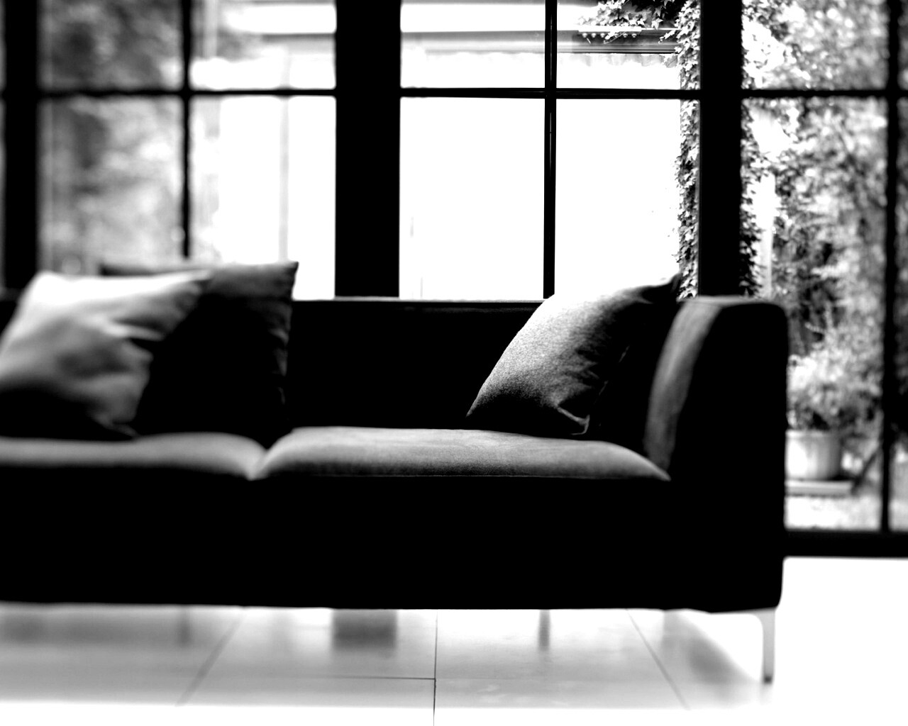 Диван в комнате обои