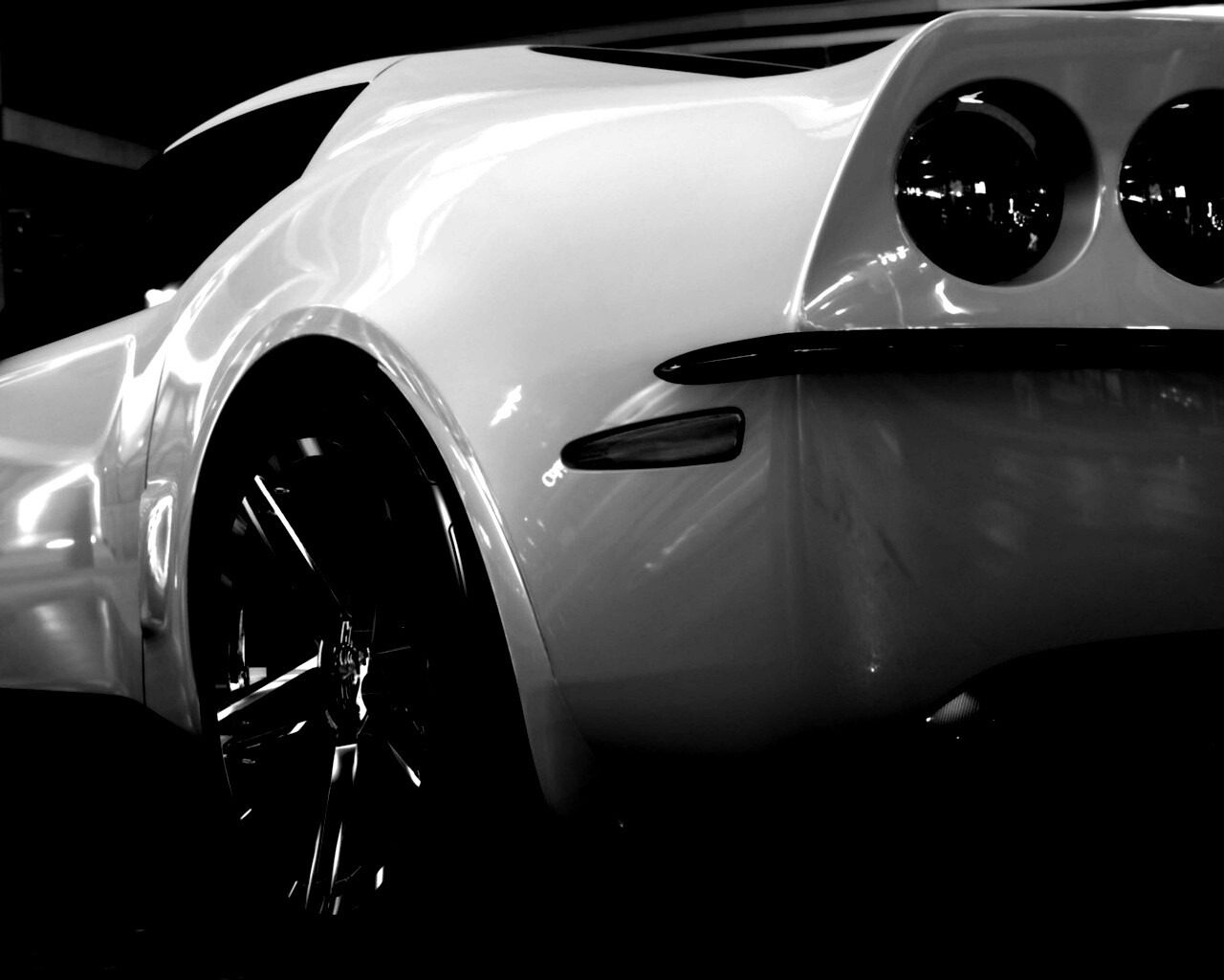 Белый Корвет обои