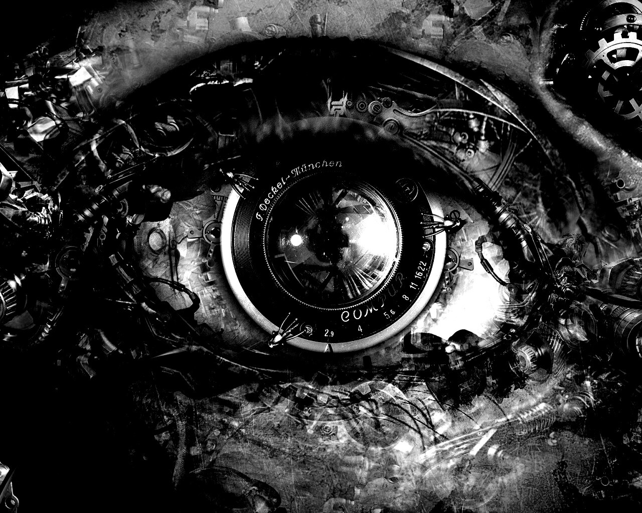 Механический глаз обои