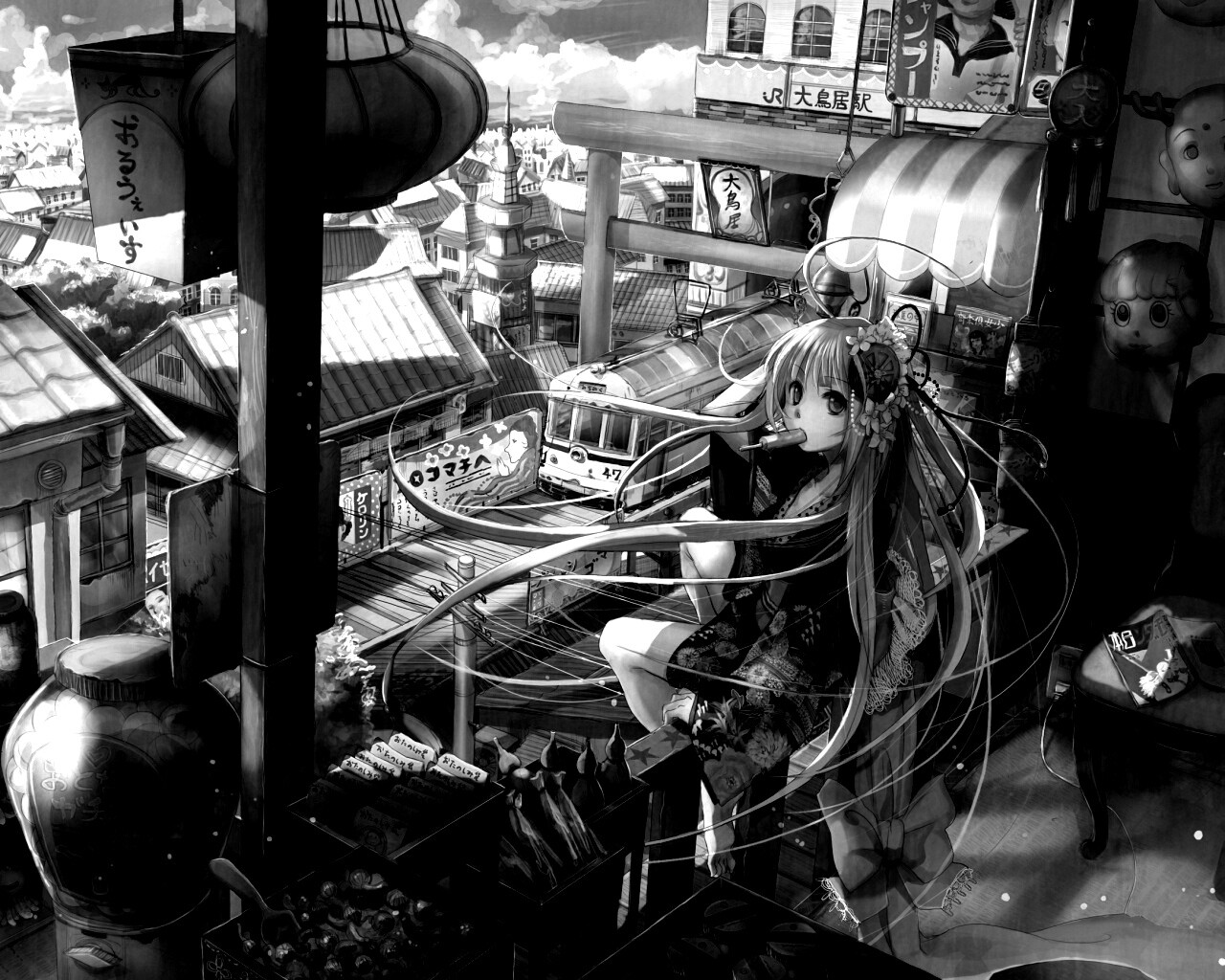 Девочка ест мороженное обои