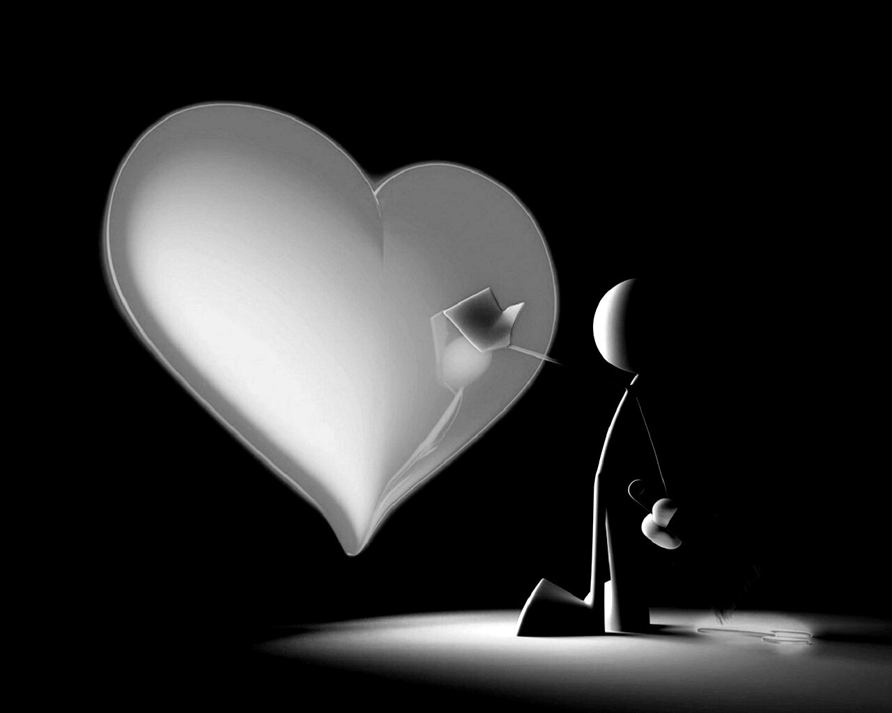 Нарисованное сердце обои