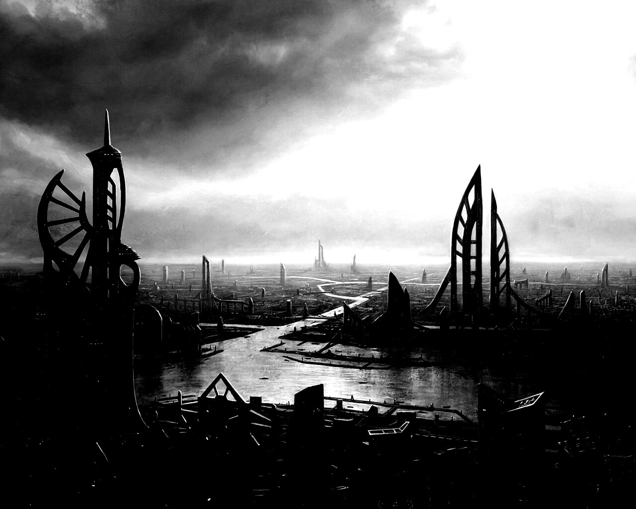 Прекрасный город будущего обои