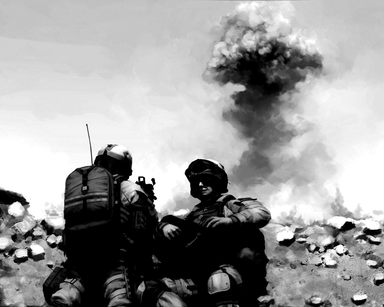 Солдаты в пустыне обои