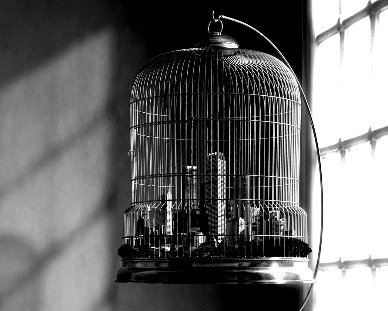 Город в клетке обои