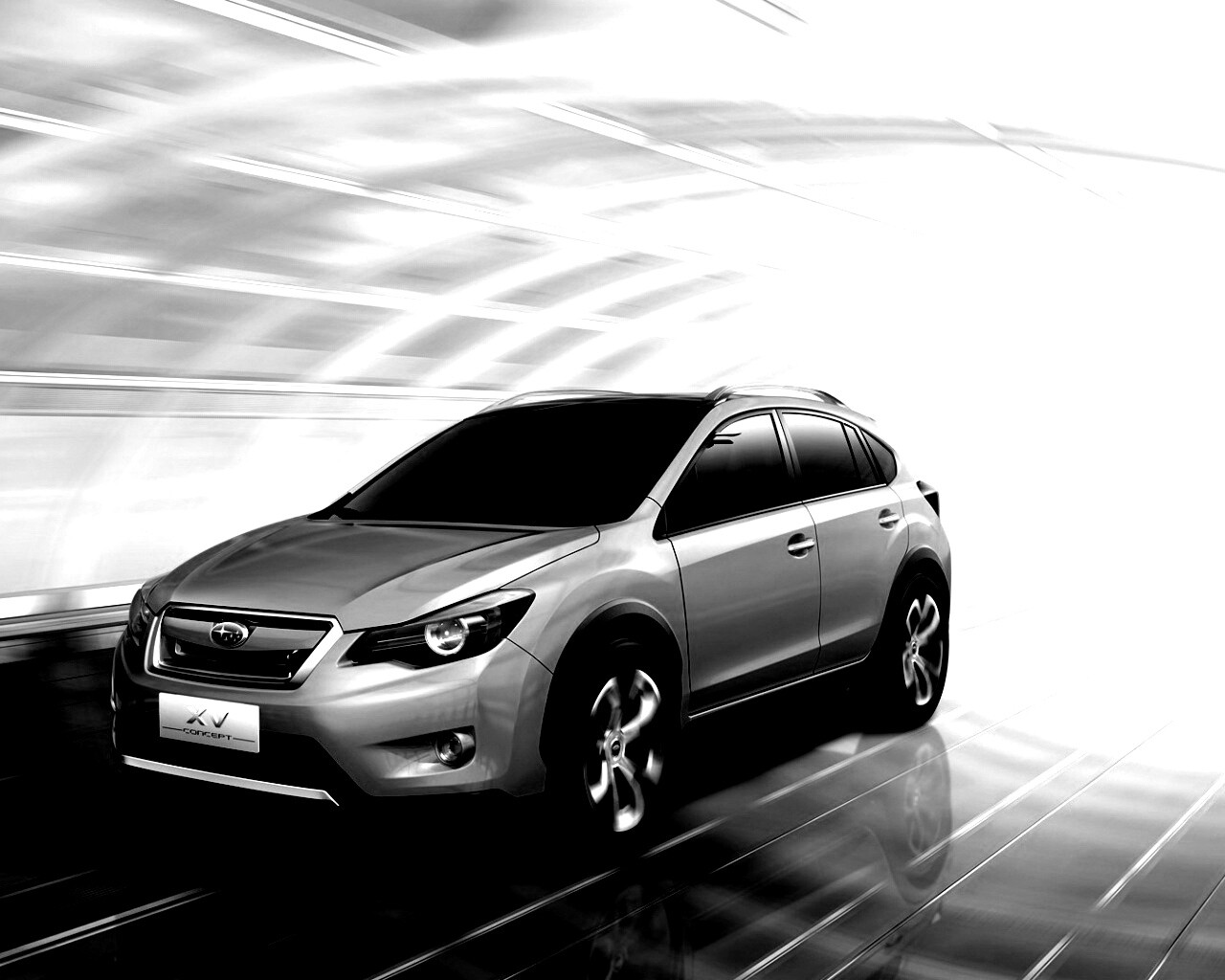 Субару в тоннеле обои