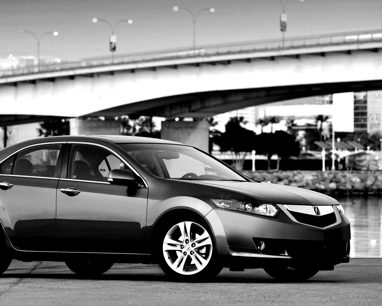 Acura на фоне моста обои