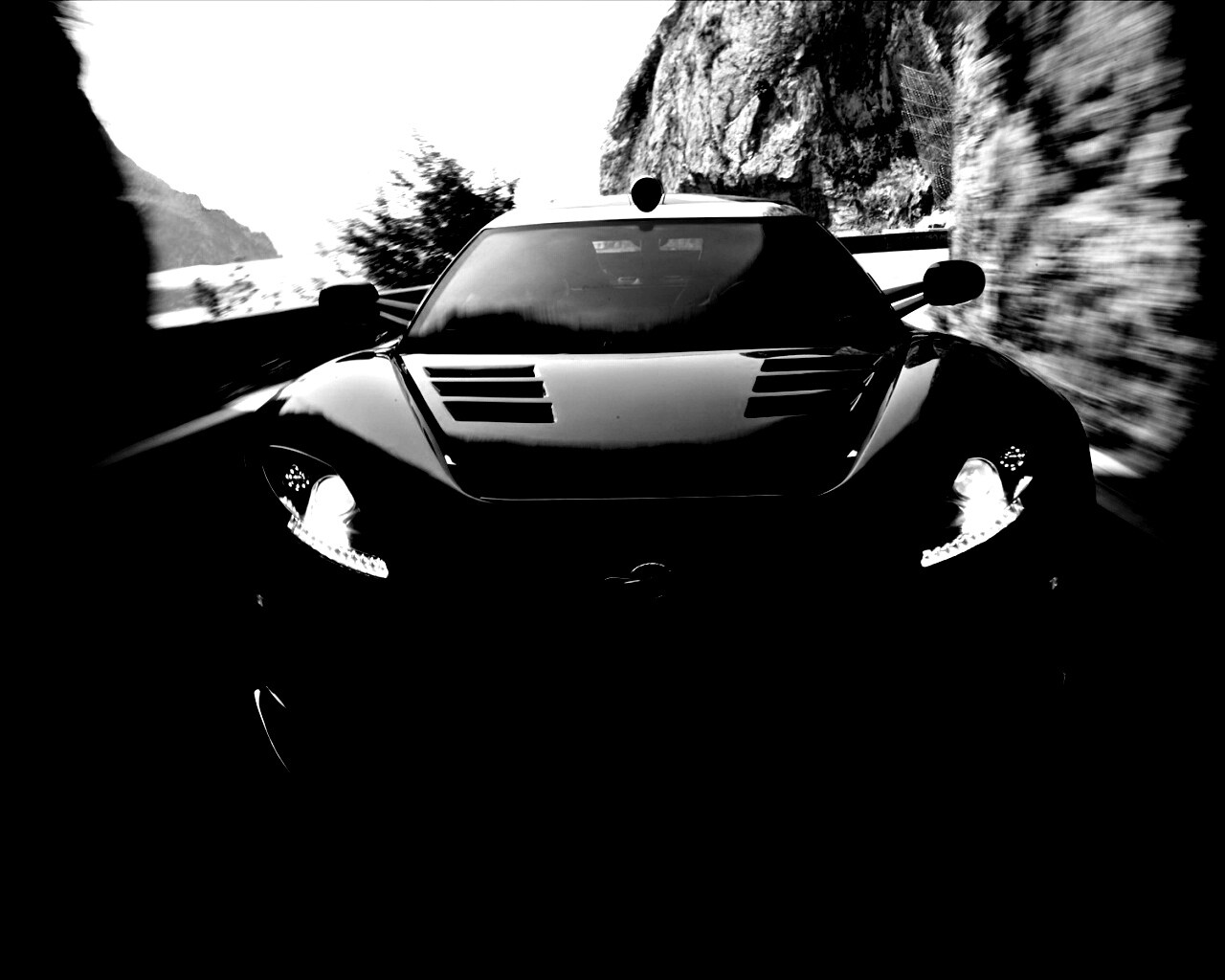 Машина въезжает в тоннель обои