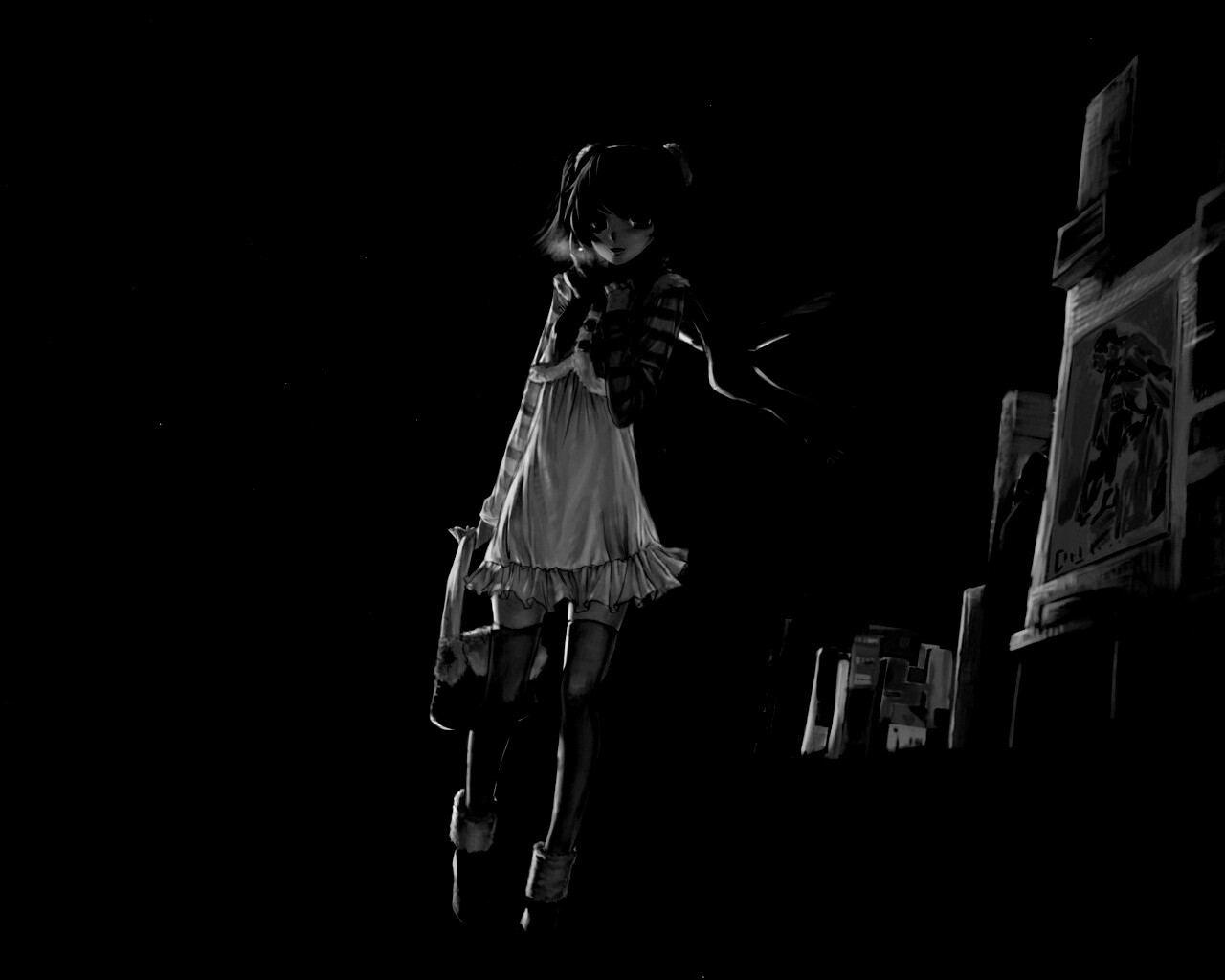 Девочка уходит из города обои