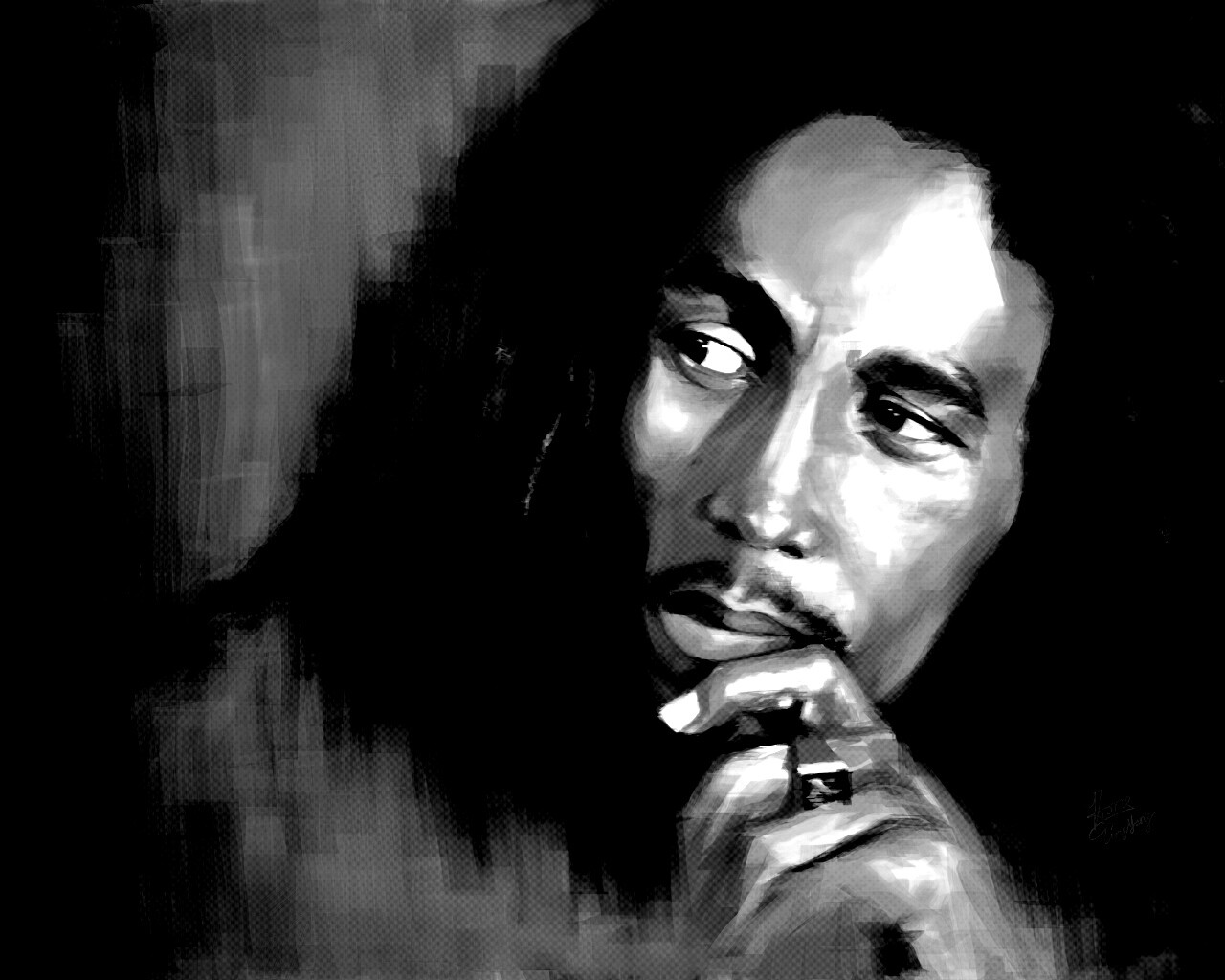 Портет Боба Марли обои