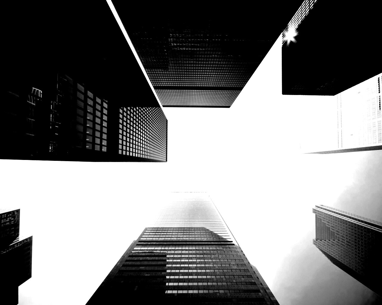 Небоскребы уходящие в облака обои