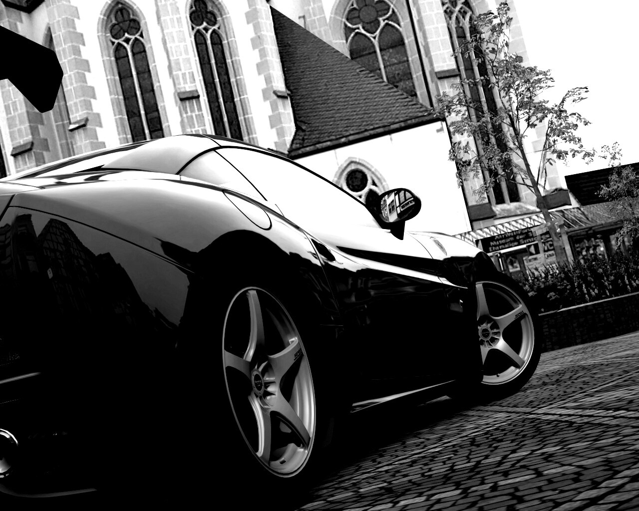 Ferrari на мостовой обои