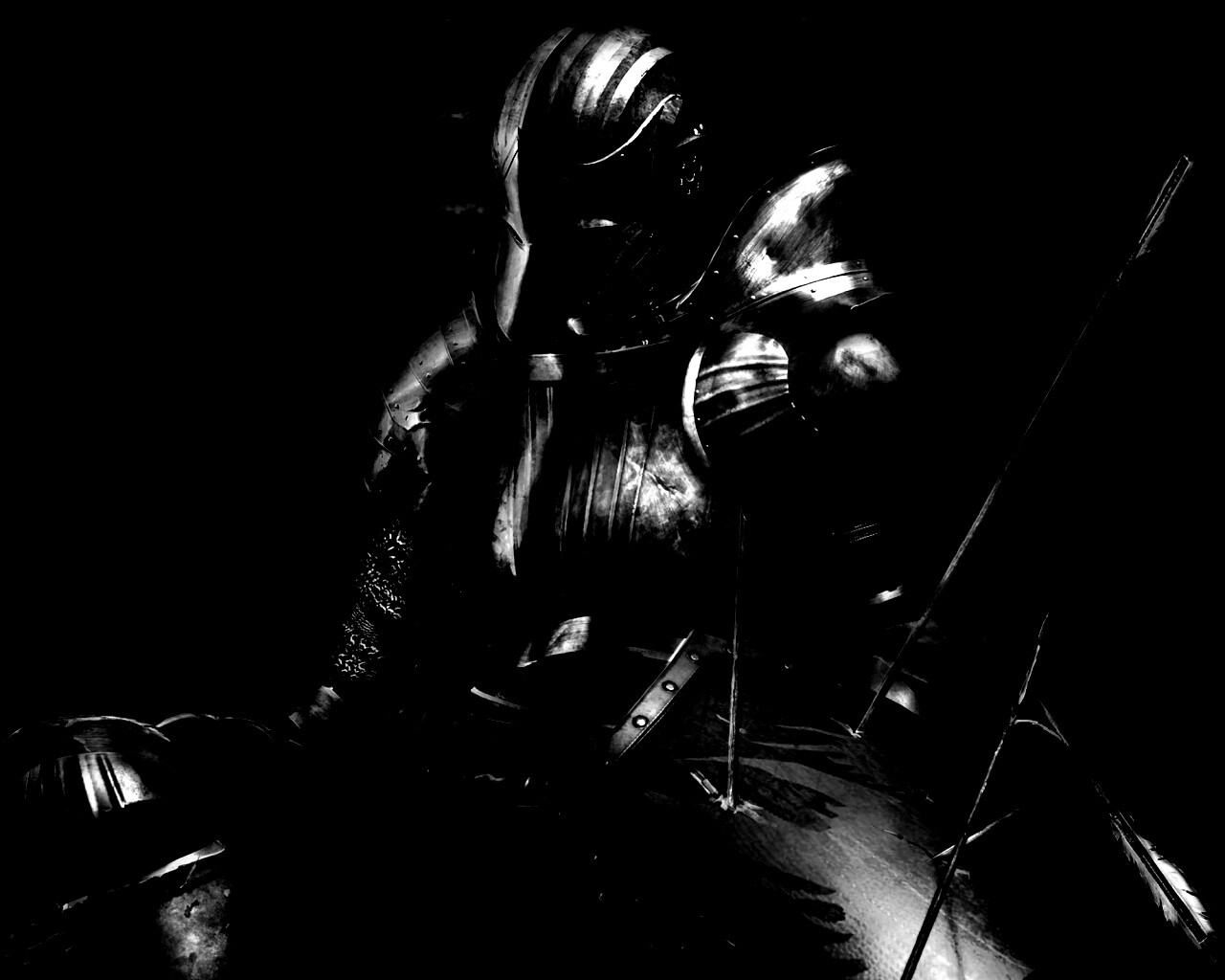 Поверженный рыцарь в доспехах обои