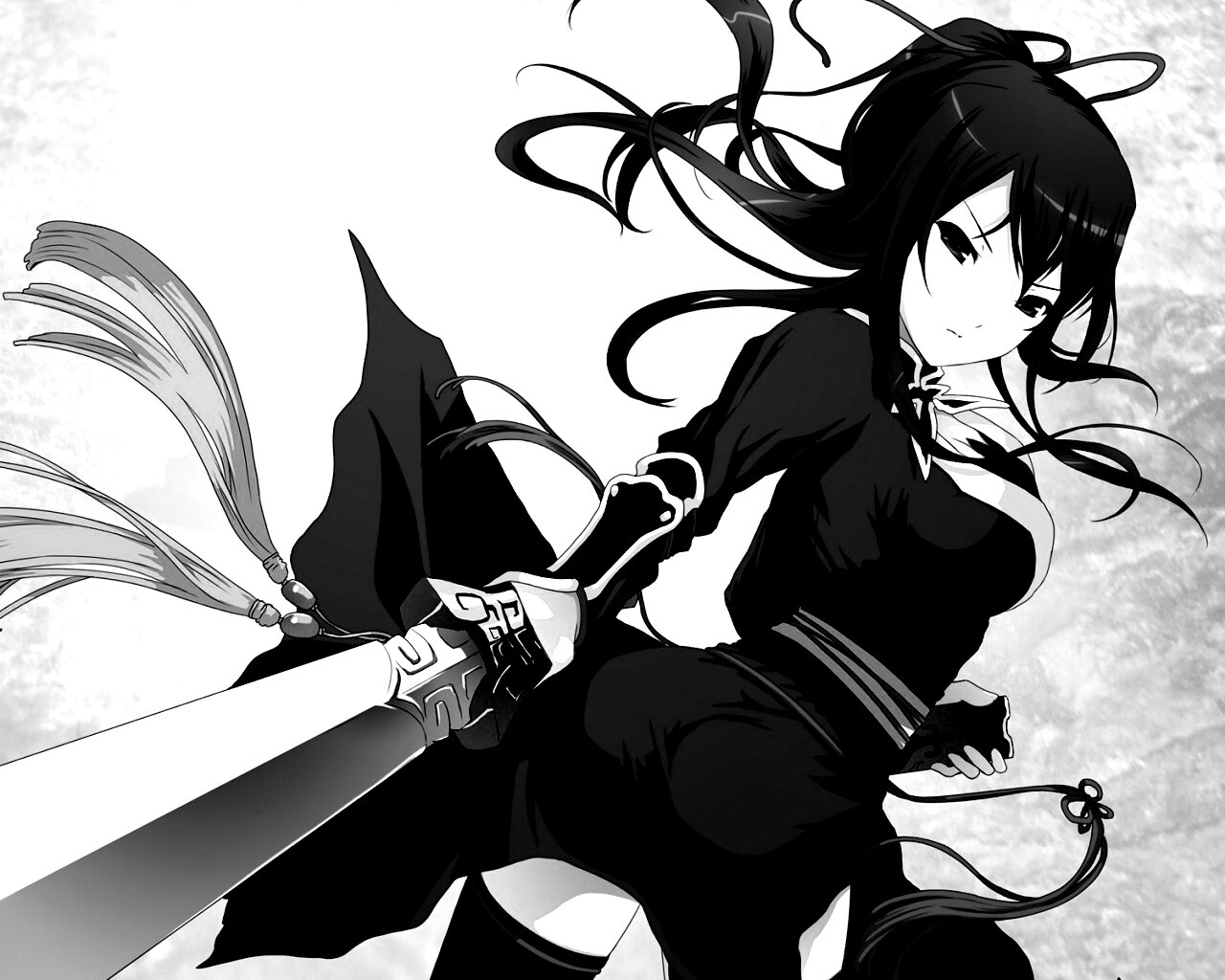 Рыжая девочка с мечем обои