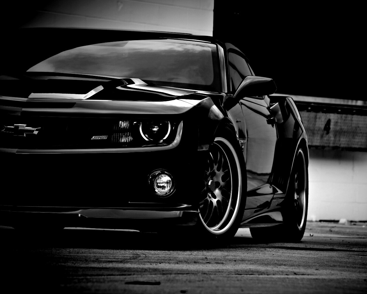 Черный шевроле обои