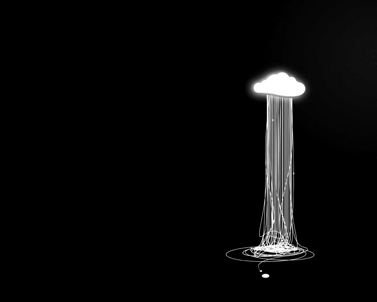 Тучка изливается нитями обои