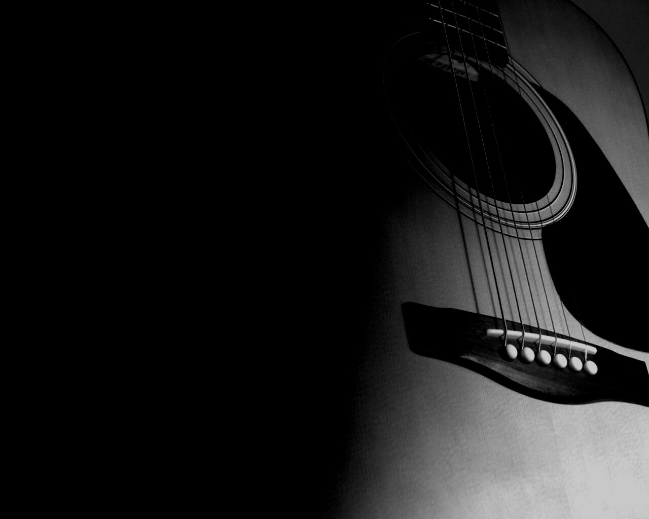 Акустическая гитара в синих тонах обои