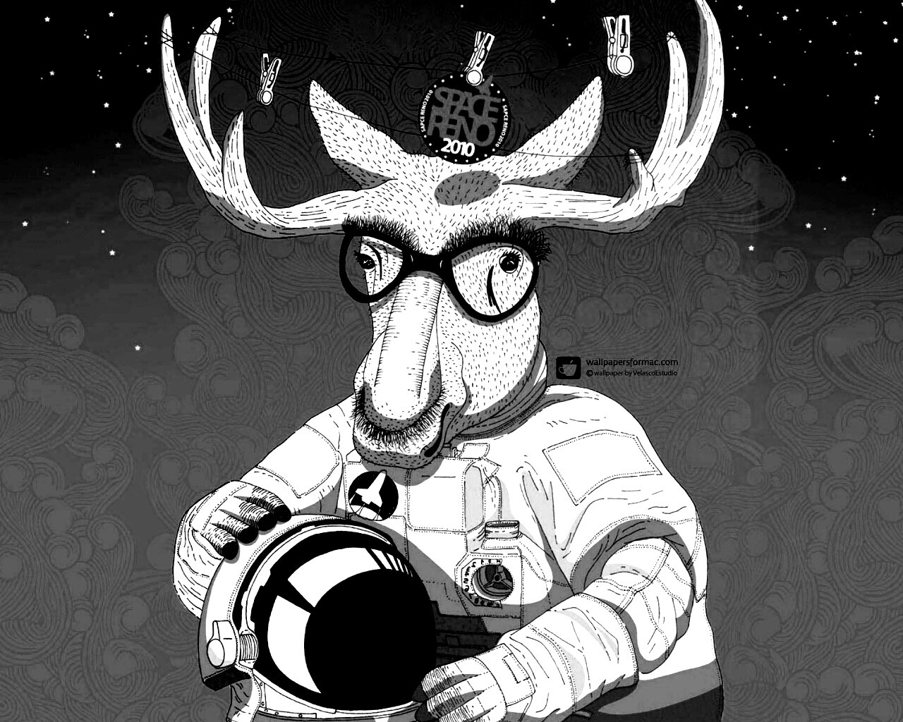 Лось в очках обои