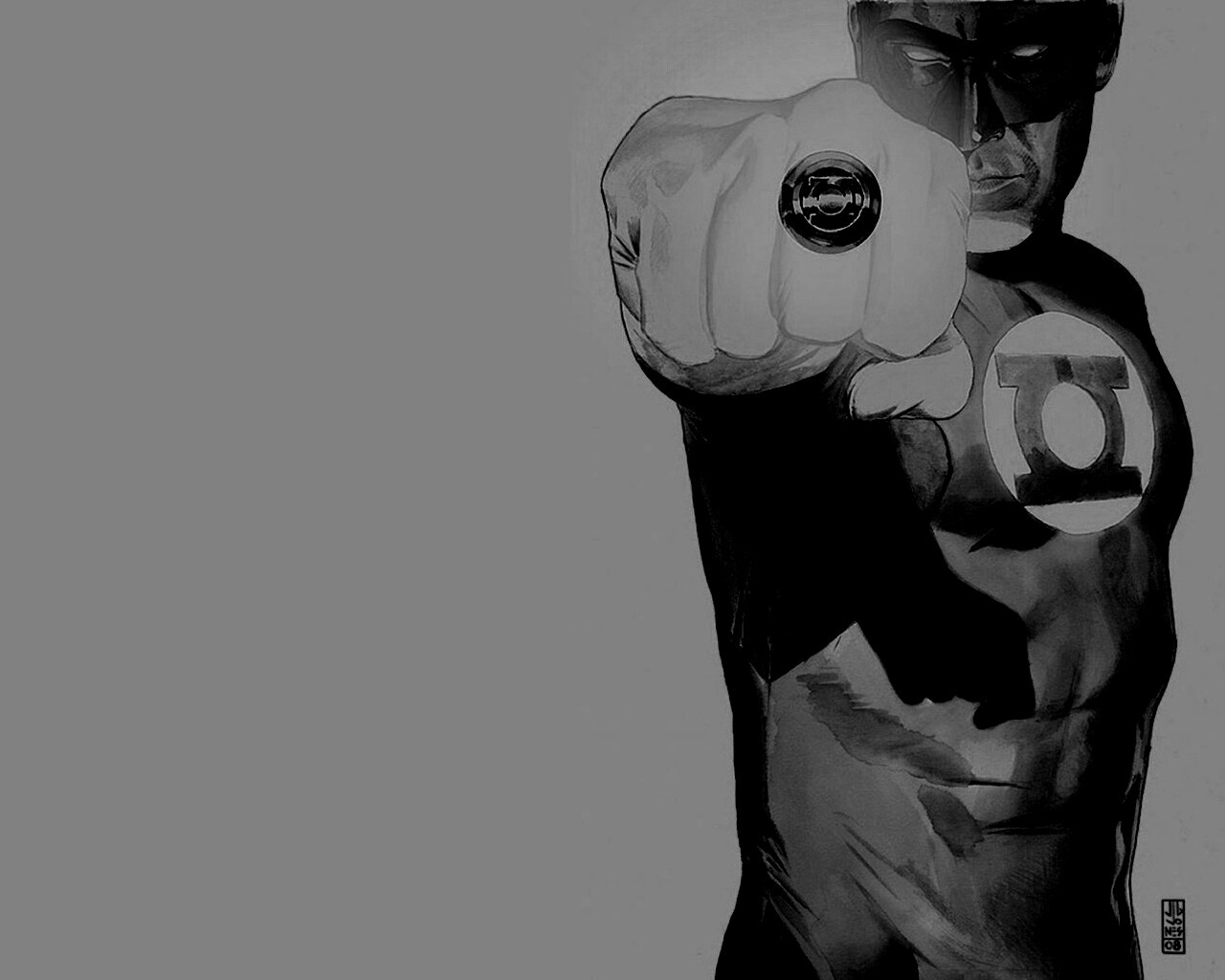 Зелёный фонарь рисунок обои