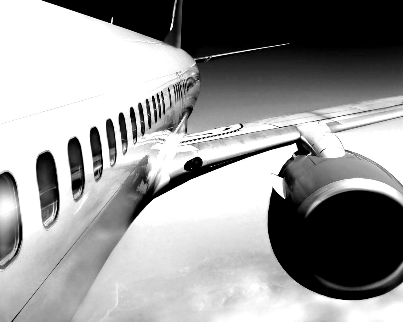 Вид на борт самолёта обои