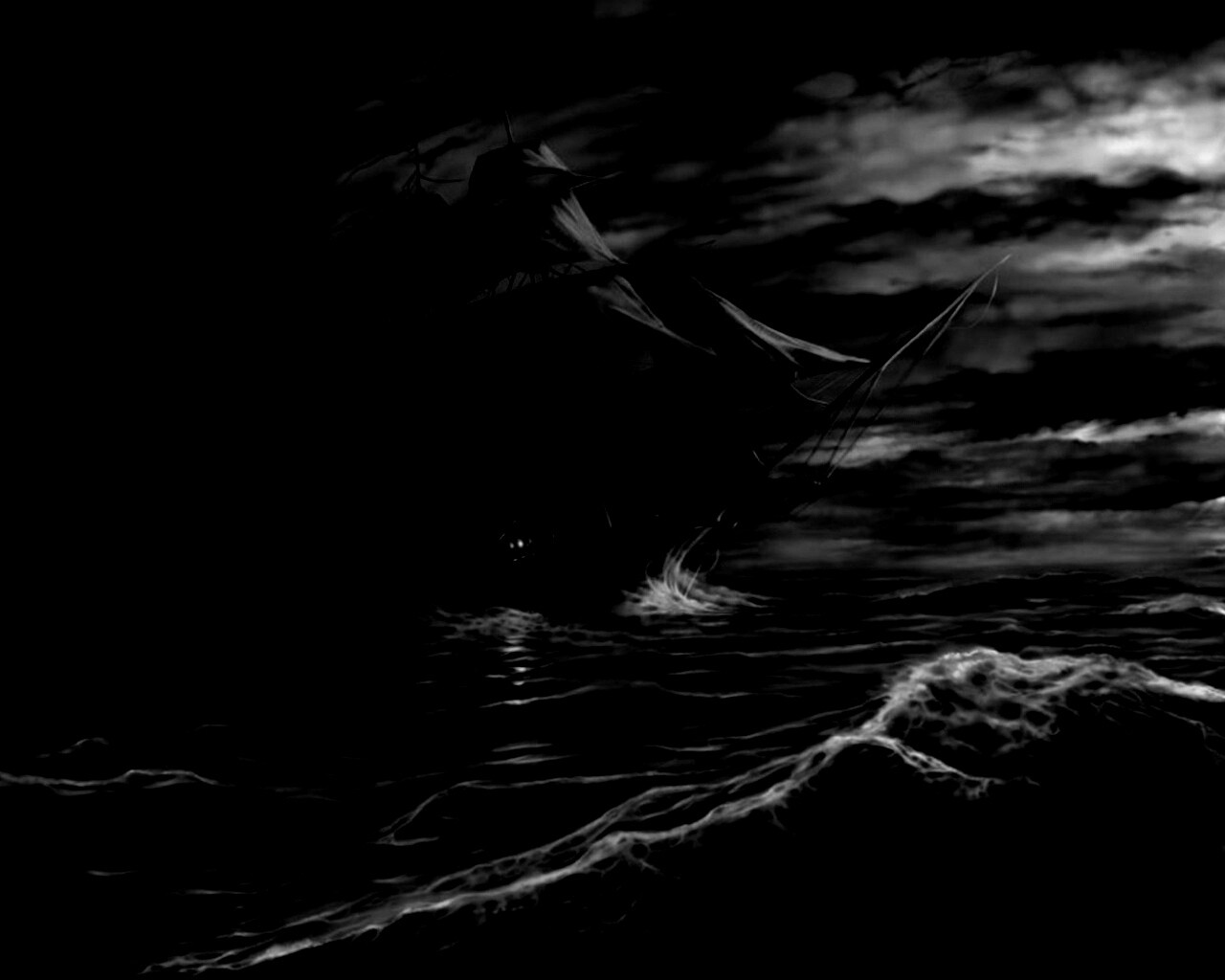 Корабль призрак поднимается со дна обои