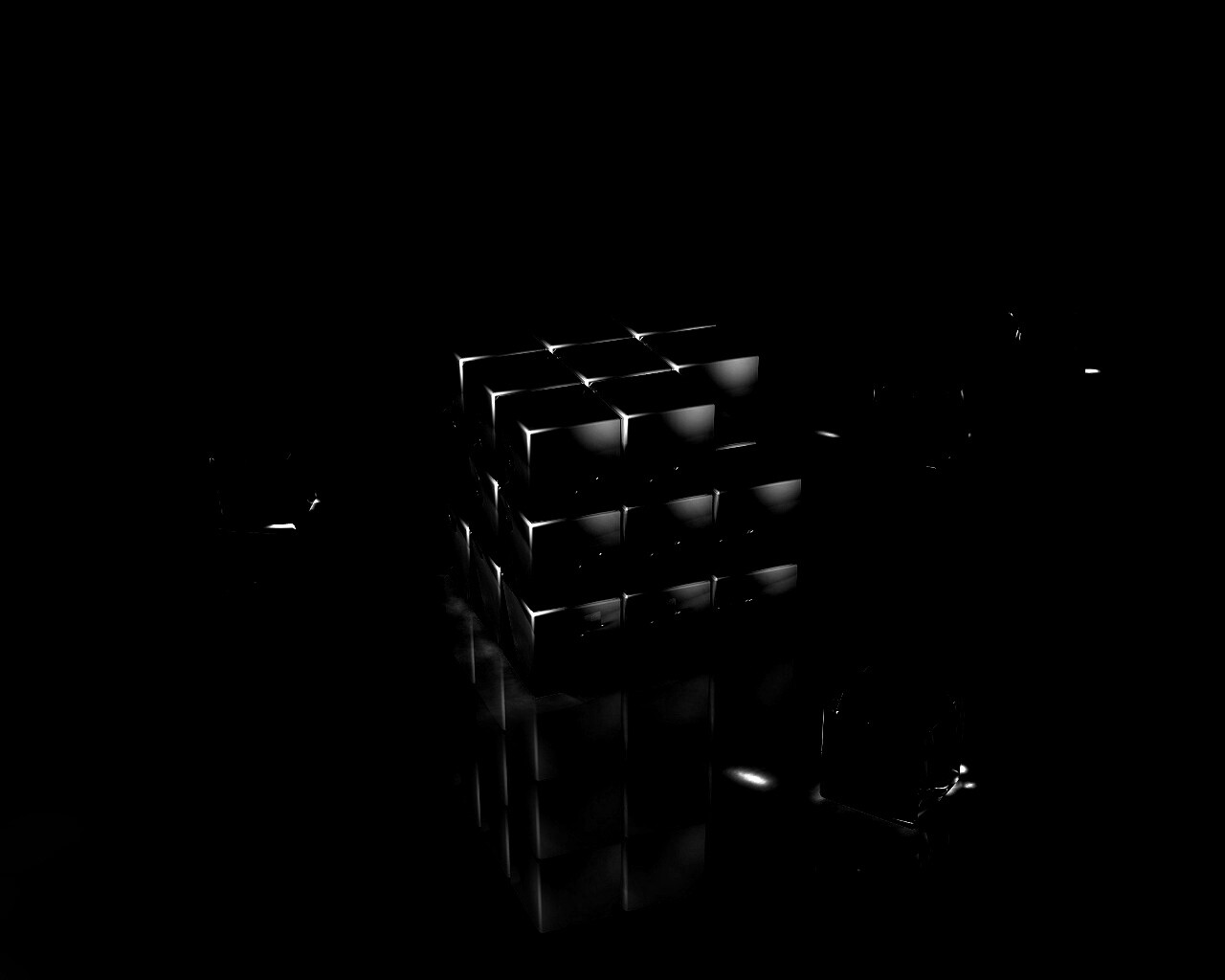 Кубик рубика из стекла обои