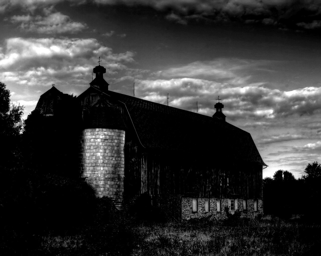 Старый красный амбар обои