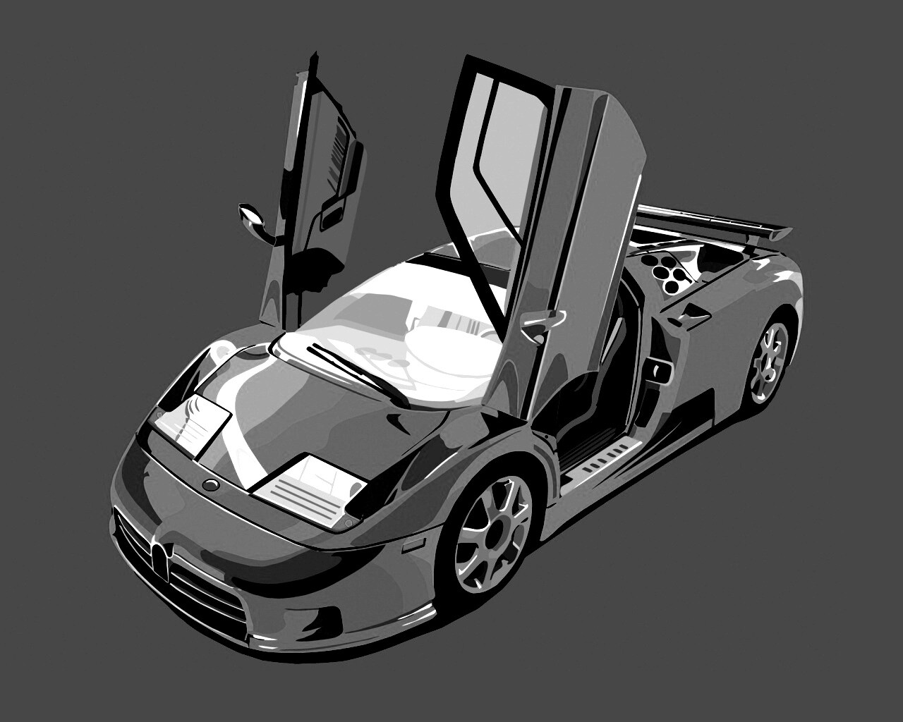 Bugatti EB 110 в векторе обои