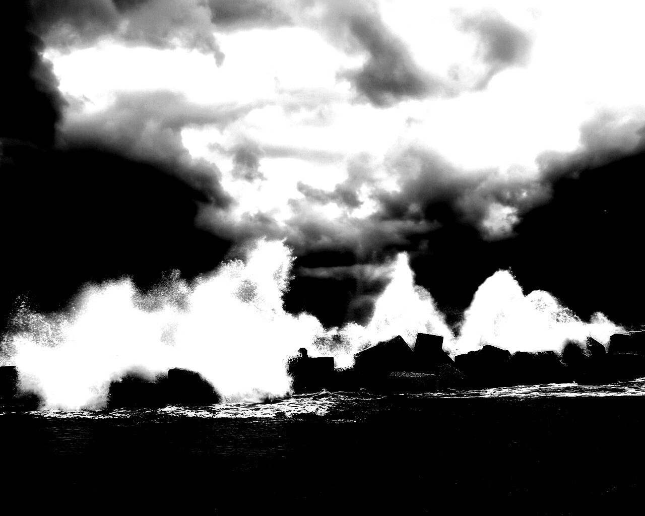 Буря в океане обои