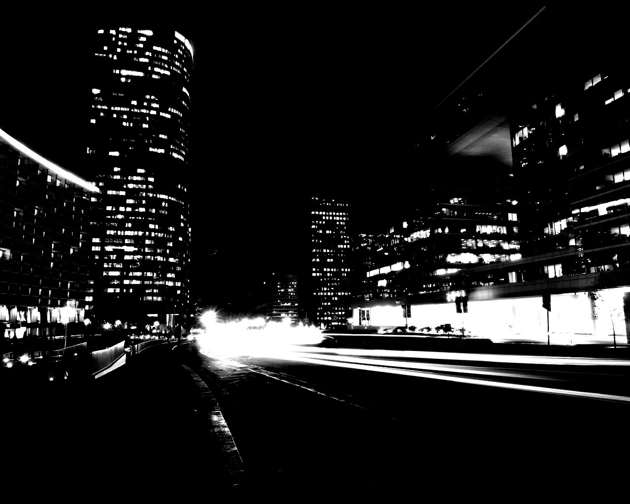 Ночные огни мегаполиса обои