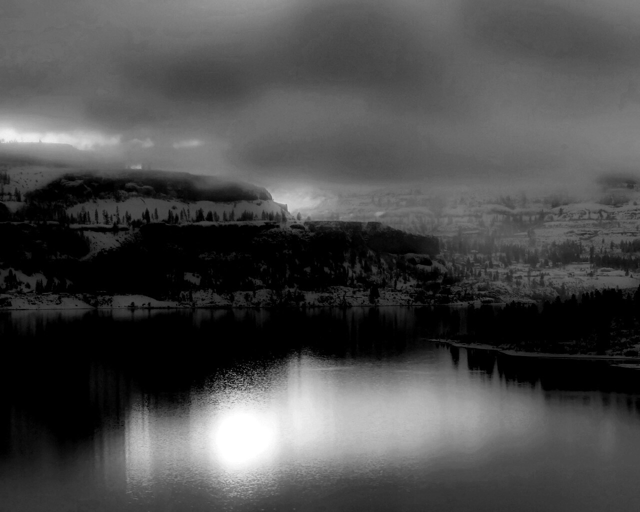 Озеро зимой обои