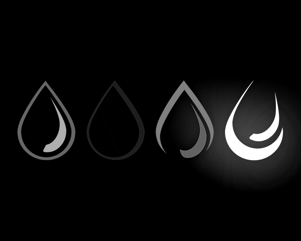 Четыре стихии в каплях обои