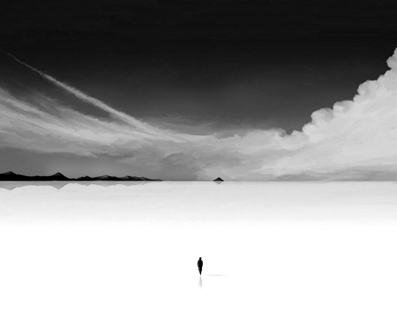 Человек и пустошь обои