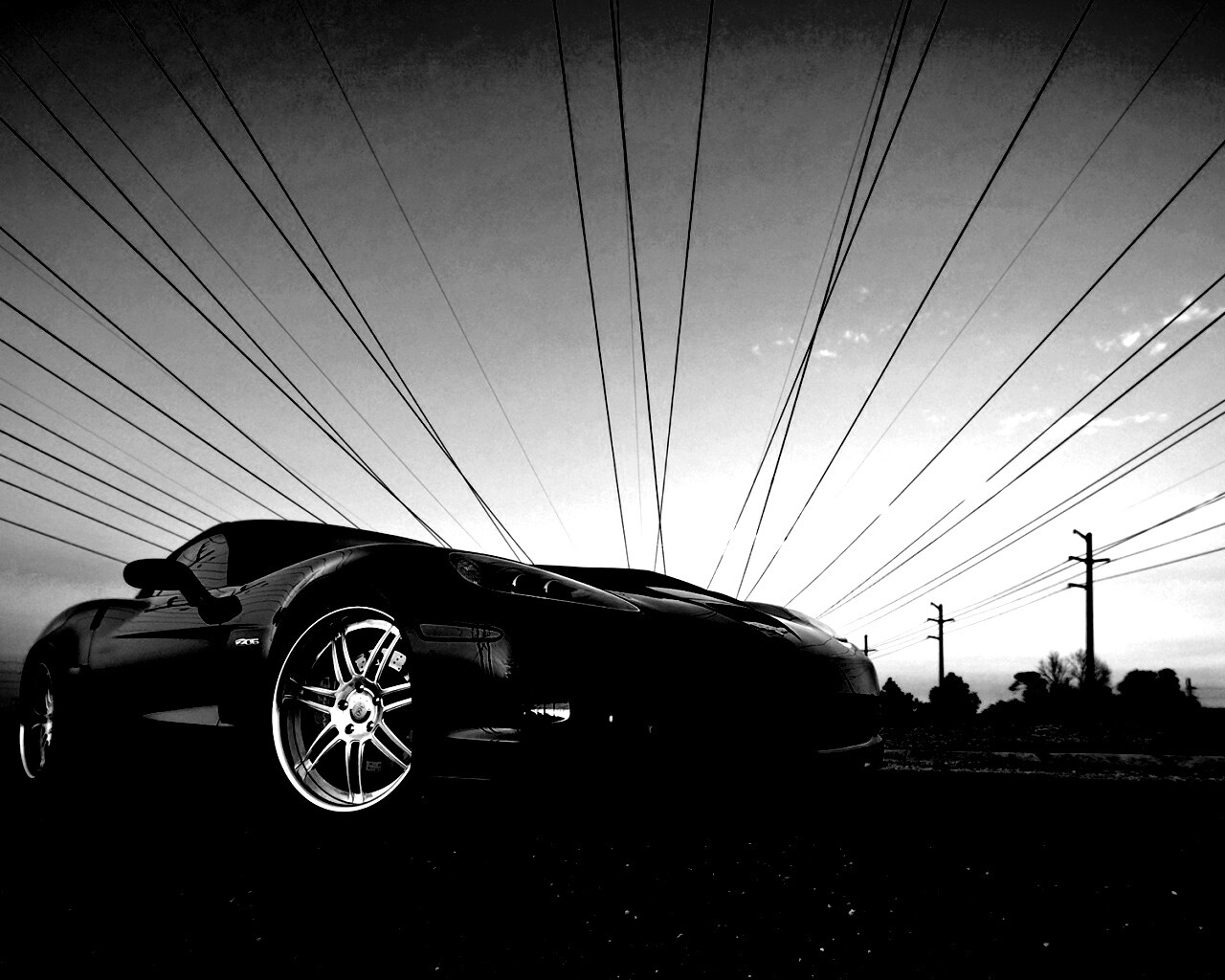 Чёрное авто обои