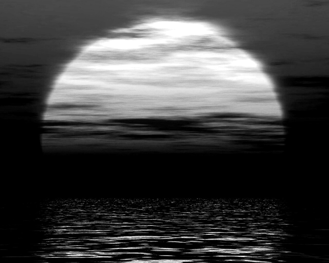 Закат над морской гладью обои