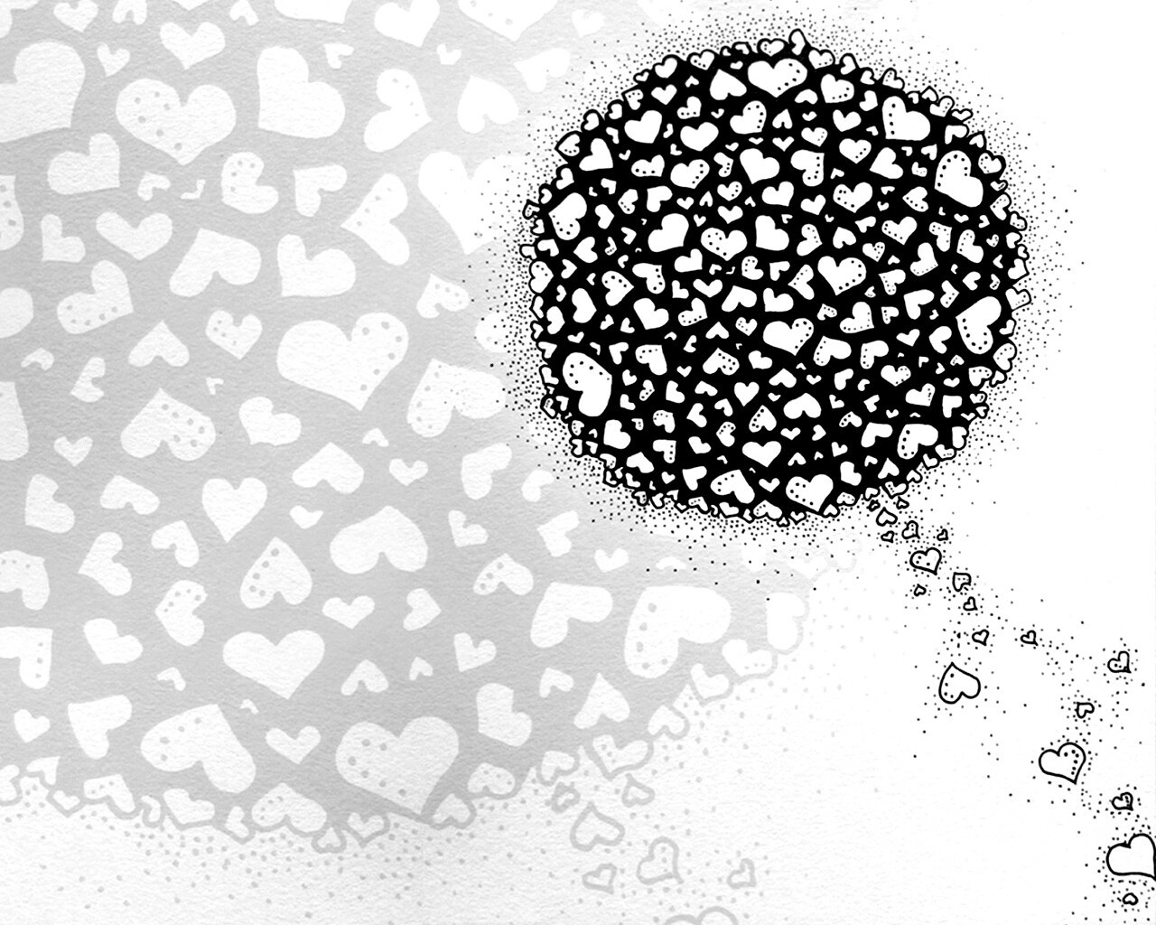 Сгусток сердец обои