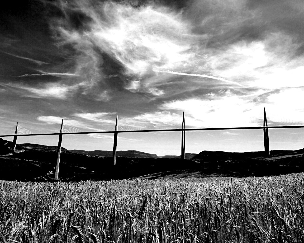 Мост над долиной обои