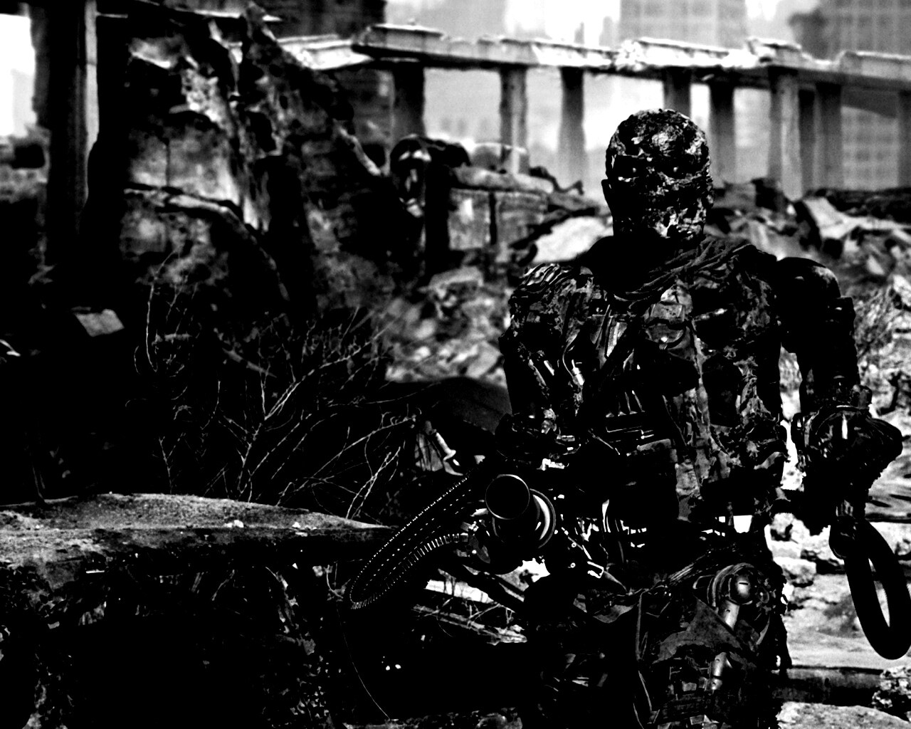 Терминатор на развалинах обои