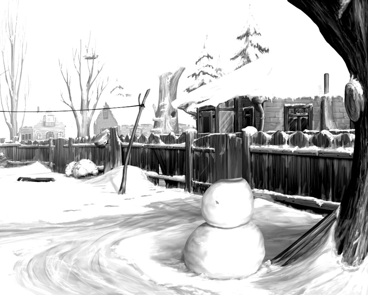 Снеговик обои