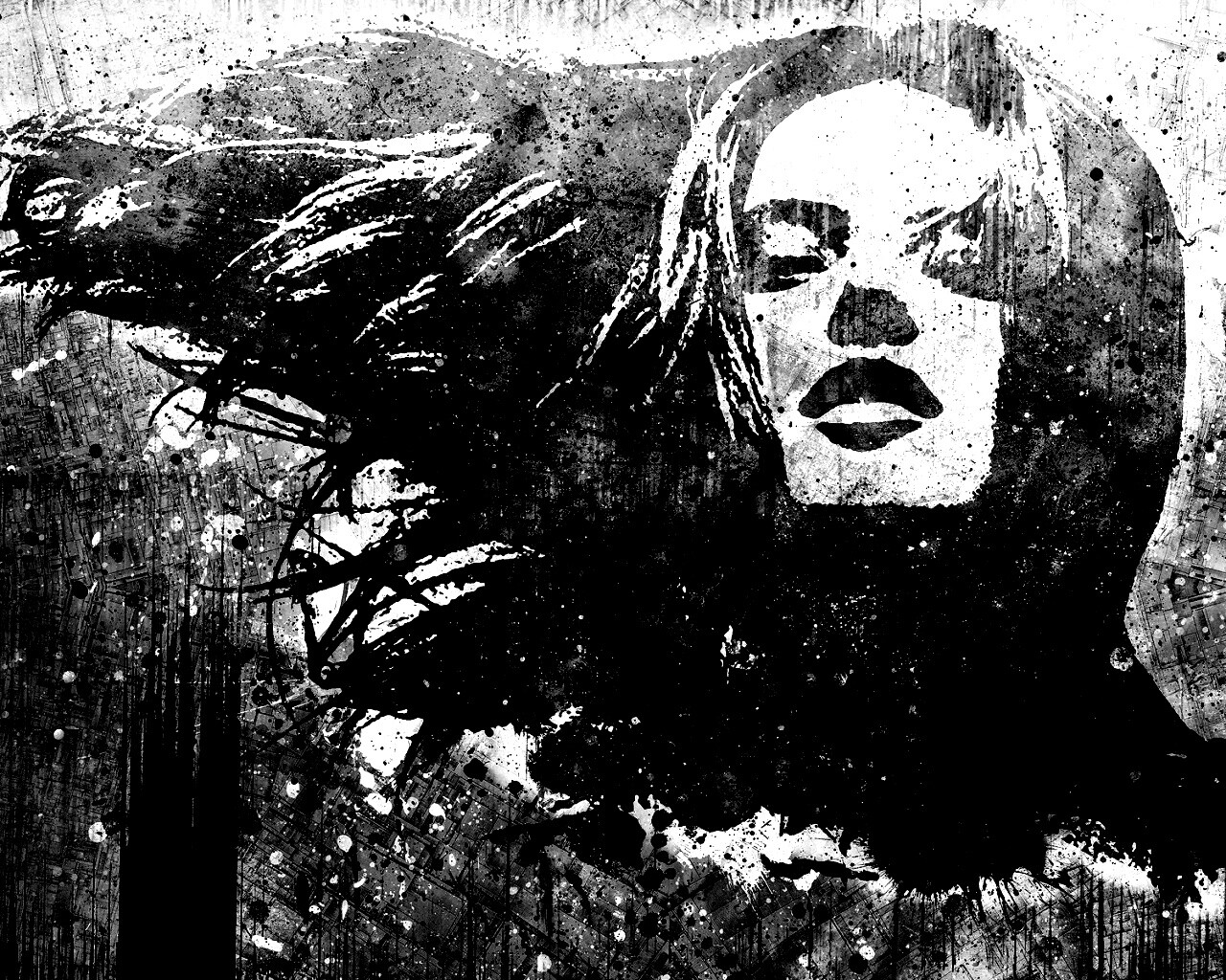 Стильный коллаж с девушкой обои