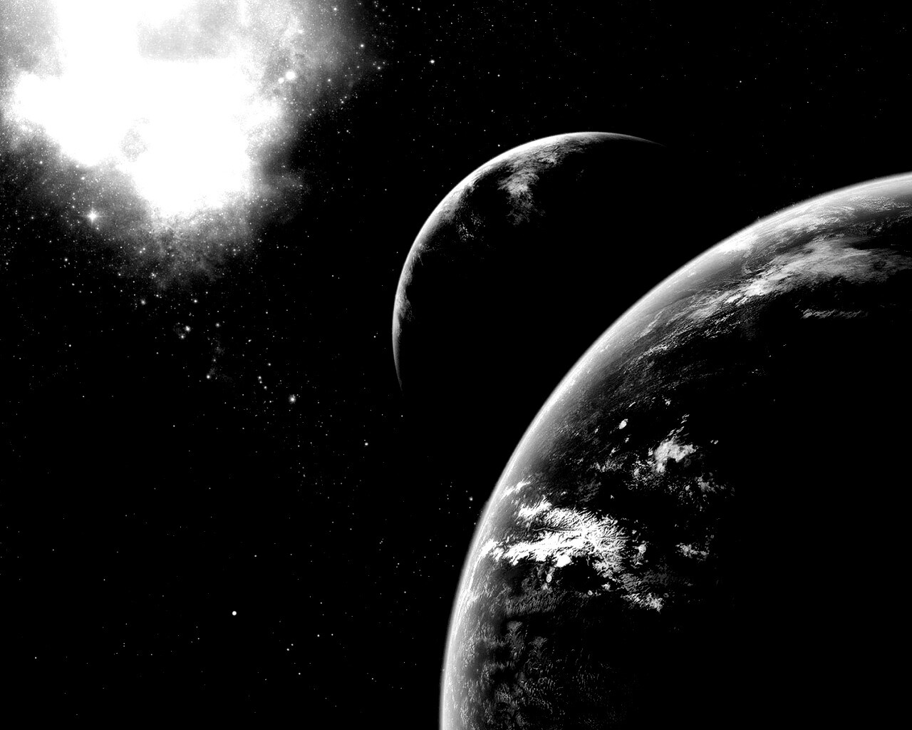 Две планеты в космосе обои