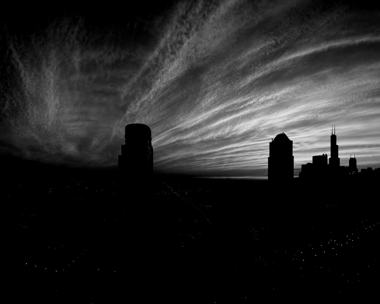 Сумерки в городе обои