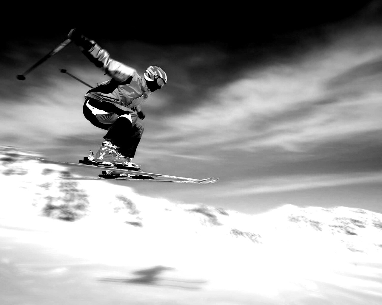 Лыжник в прыжке обои