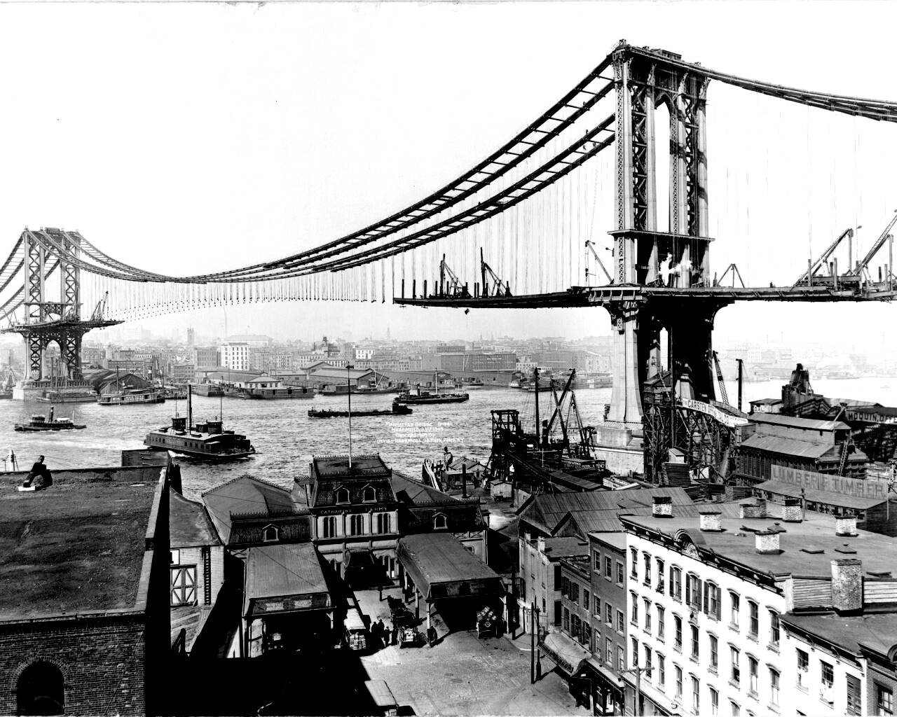 Постройка моста обои